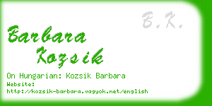 barbara kozsik business card